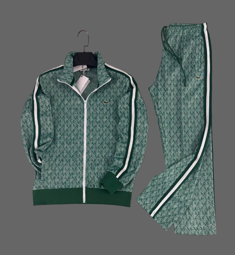 Moška trenirka Lacoste, Jacquard Monogram, svetlo zelena – premium kakovost