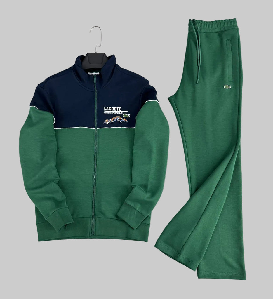 Moška trenirka Lacoste, zelena s temno modrimi detajli