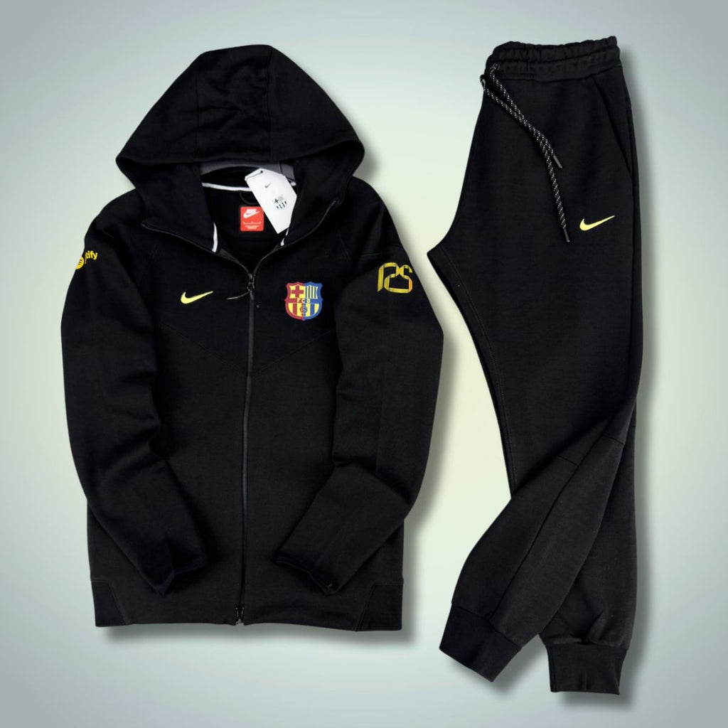 Moški športni komplet Nike Barcelona Tech Fleece, črne barve. Premium kakovost