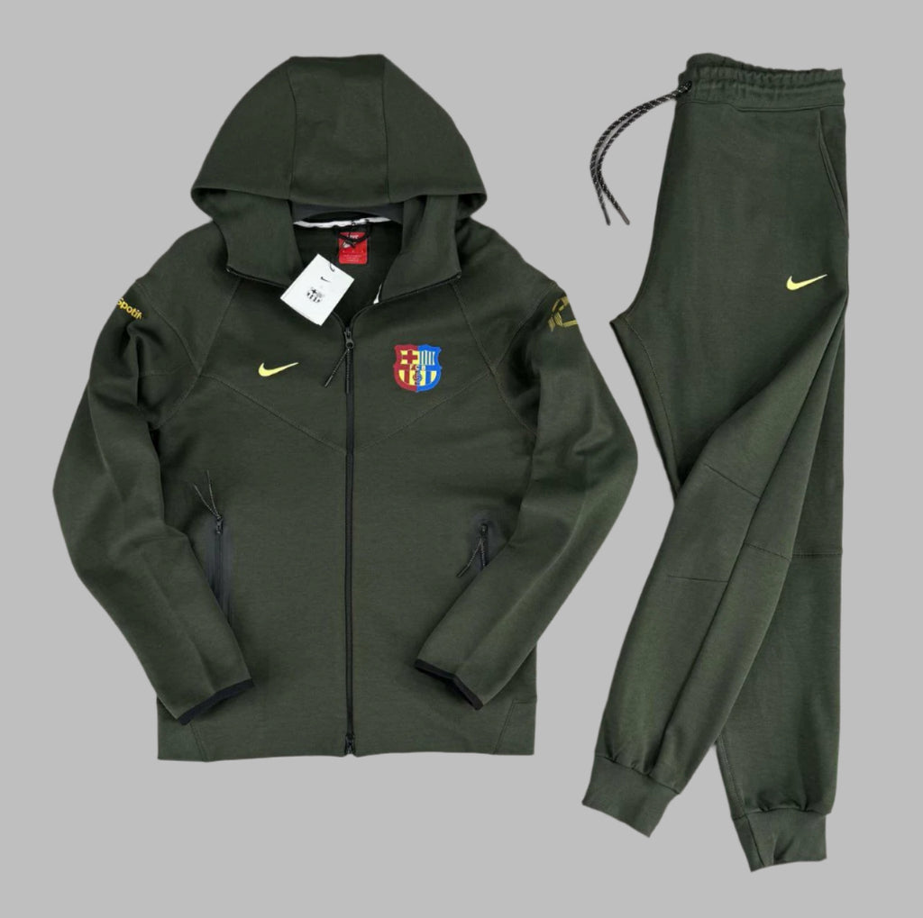 Moški športni komplet Nike Barcelona Tech Fleece, temno zelena. Premium kakovost