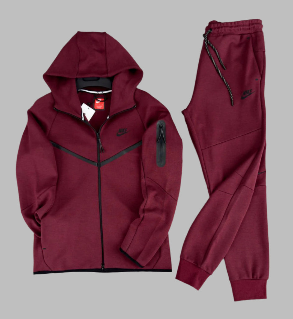 Moški športni komplet Nike Tech Fleece, barva bordo. Model 2024. Premium kakovost.