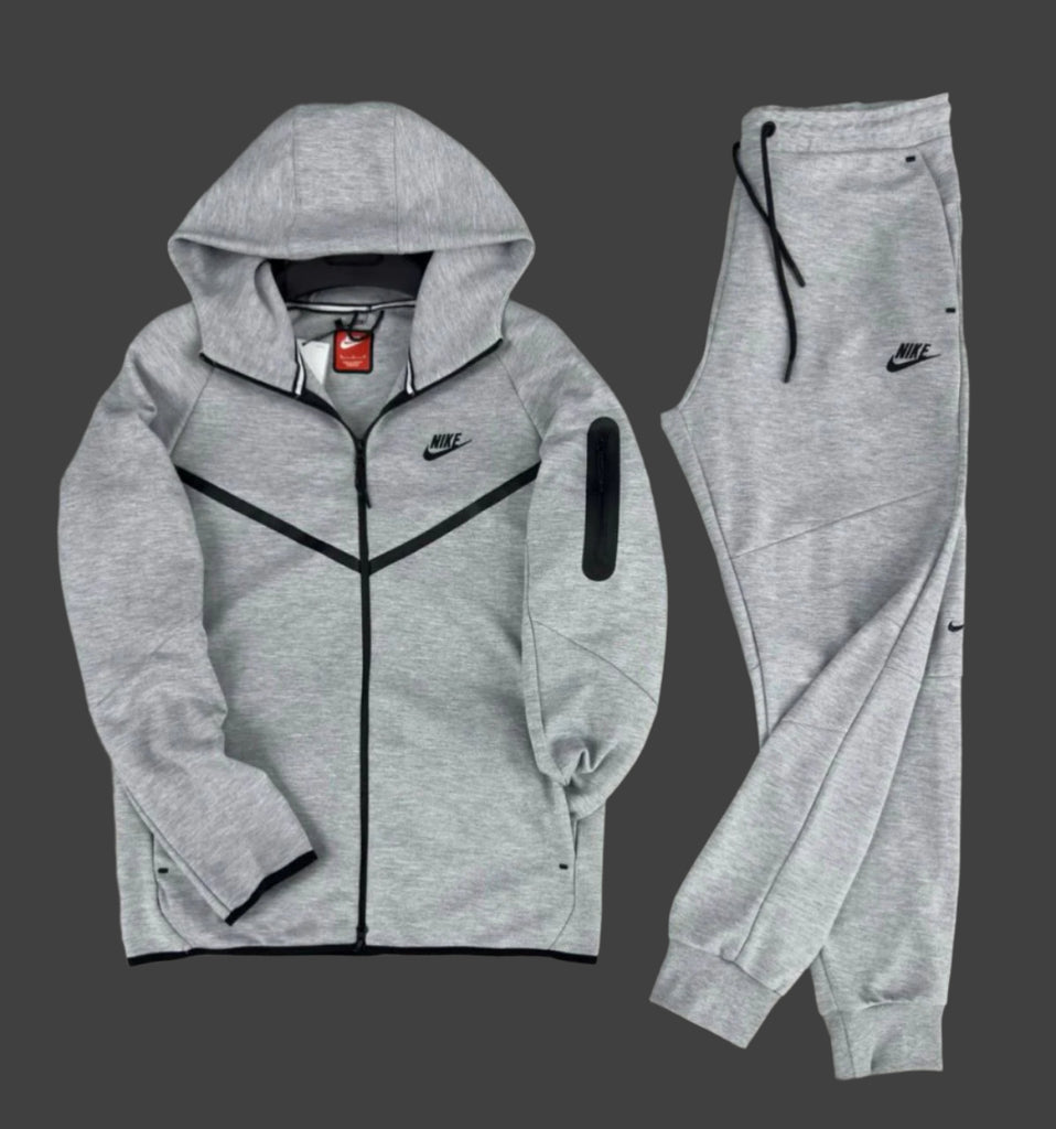 Moška trenirka Nike Tech Fleece, klasično siva. Model 2024. Premium kakovost.
