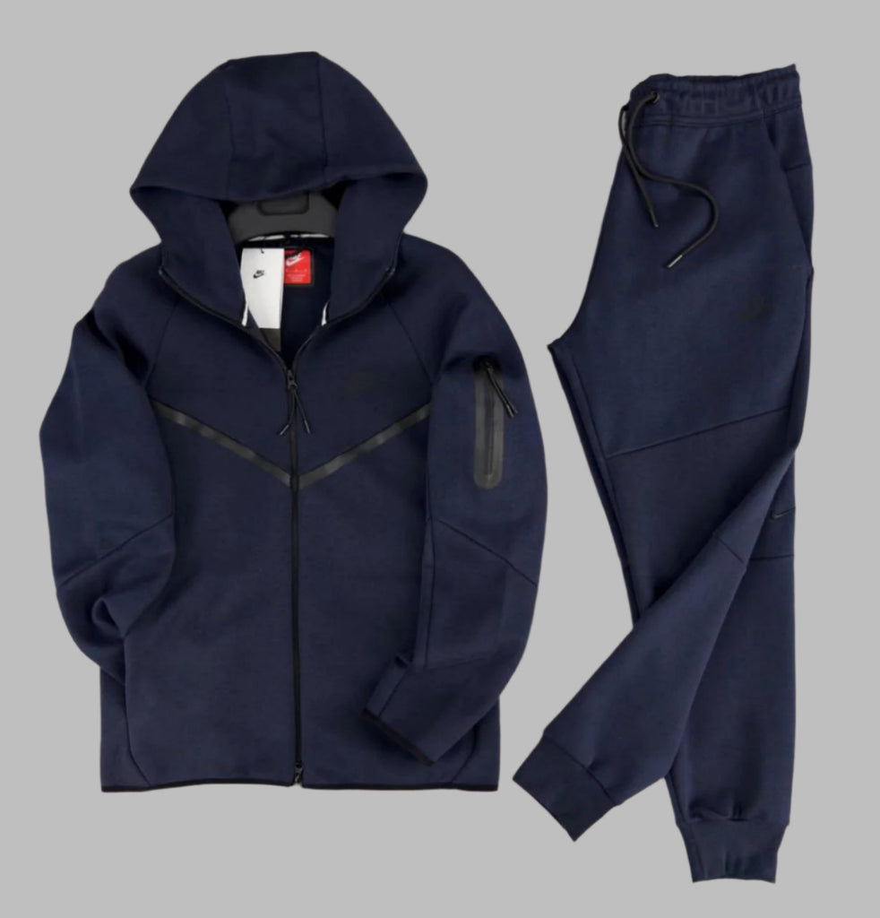 Moška trenirka Nike Tech Fleece, temno modra. Model 2024. Premium kakovost.