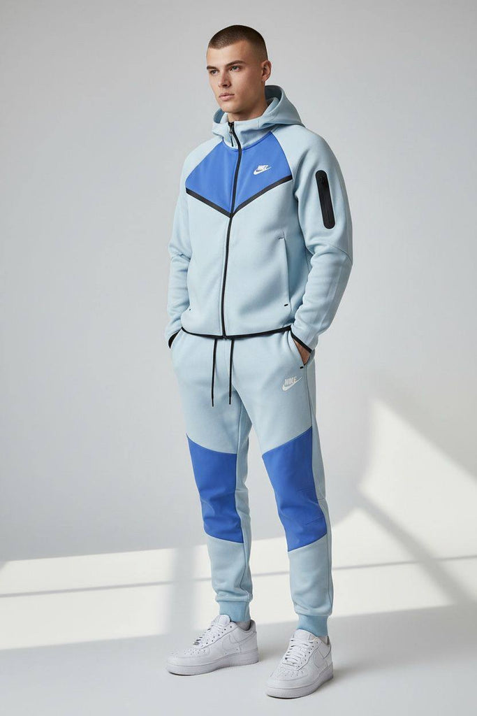 Moška trenirka Nike Tech Fleece, svetlo modra in intenzivno modra
