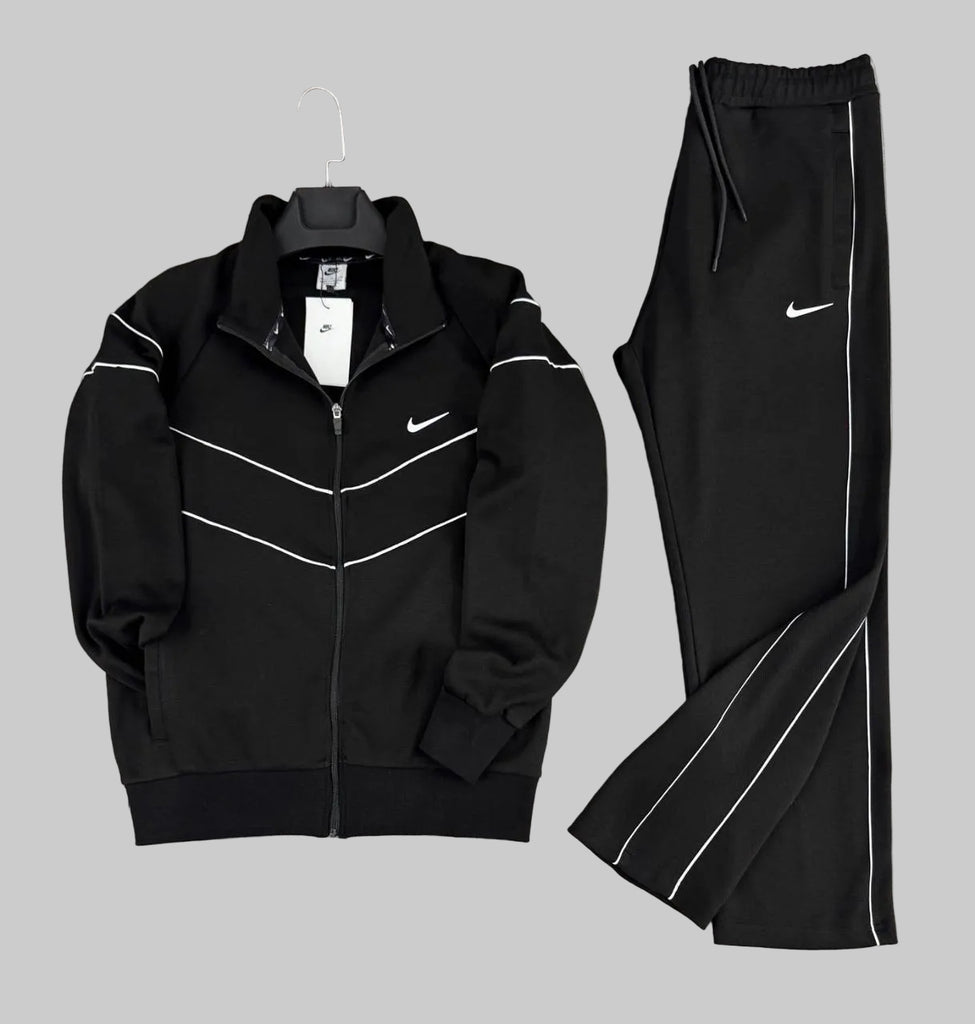 Moška trenirka Nike, črna z dvema belima črtama