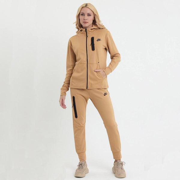 Nike Tech Fleece ženska trenirka, temno bež. Vrhunska kakovost