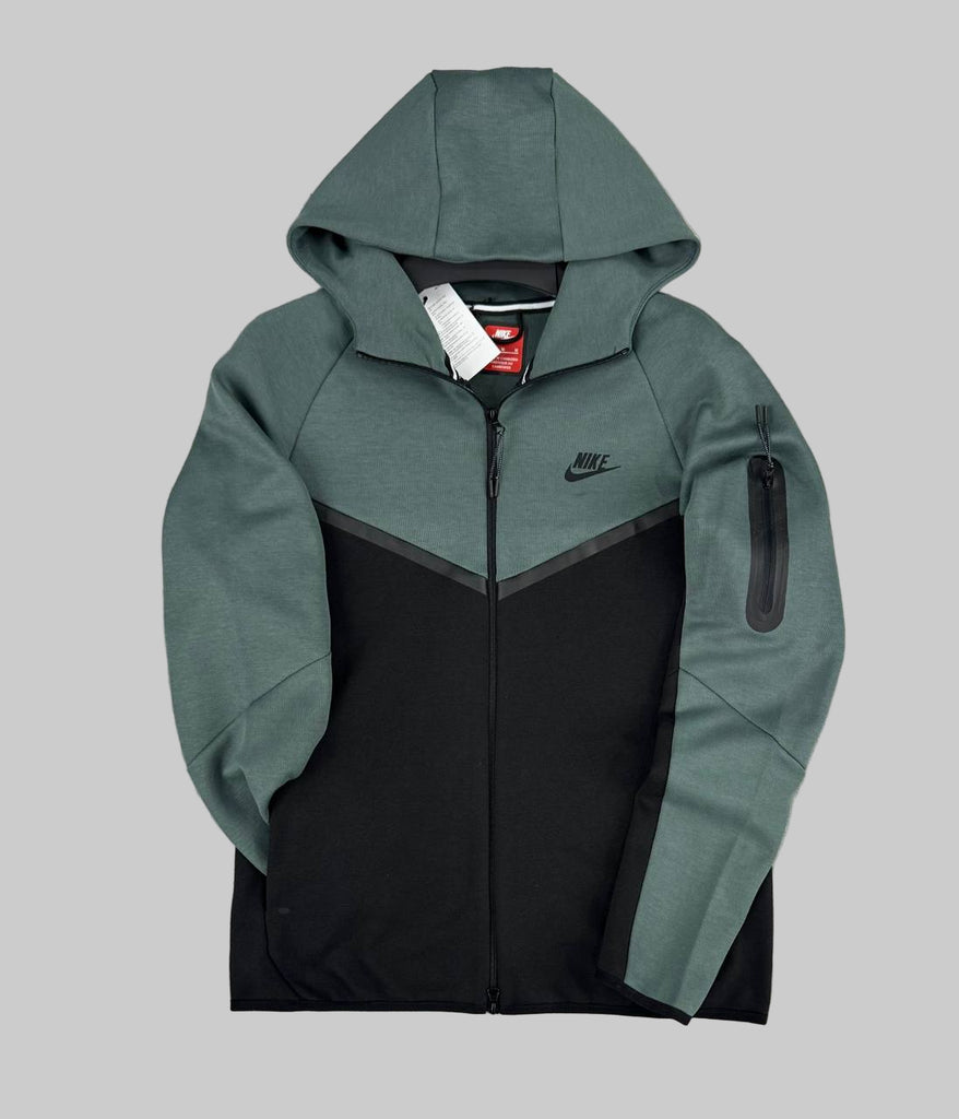 Moški Nike Tech Fleece hoodie z zadrgo, petrolno zelen in črn