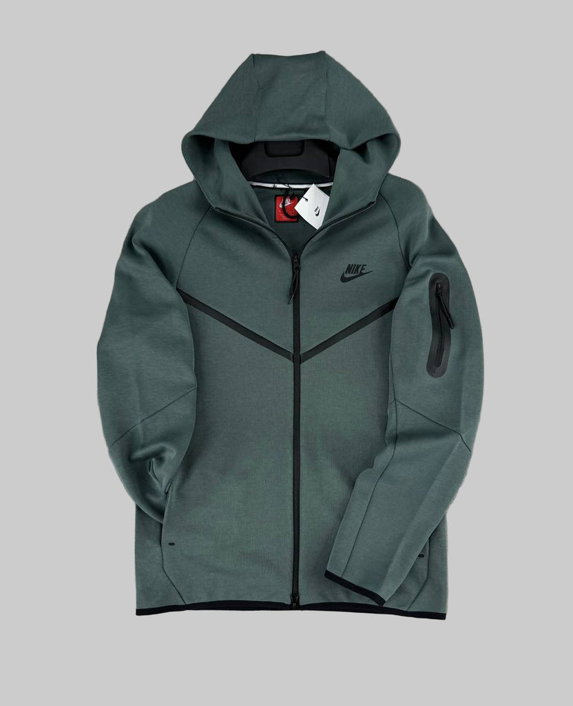 Moški Nike Tech Fleece hoodie z zadrgo, petrolno zelen