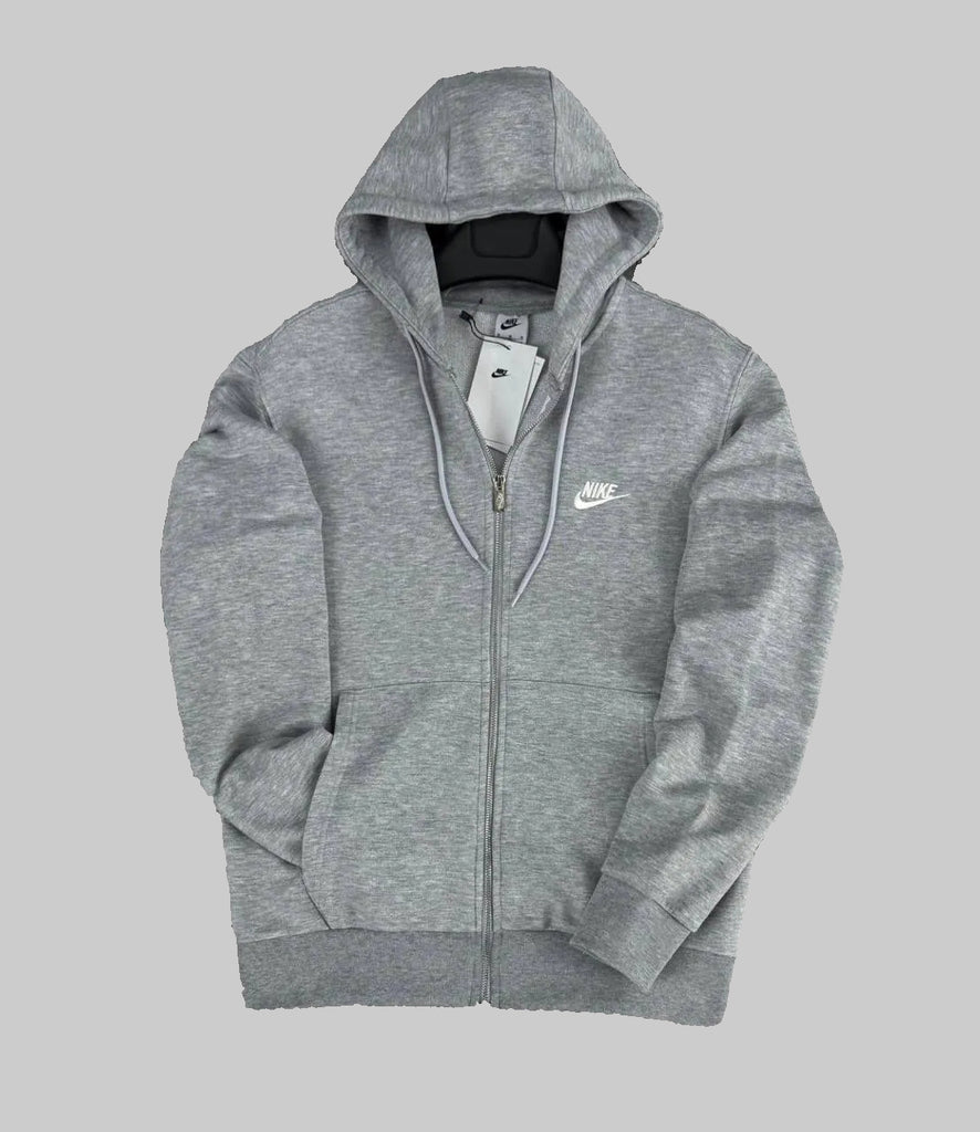 Moški kapucar Nike z zadrgo, klasično siva