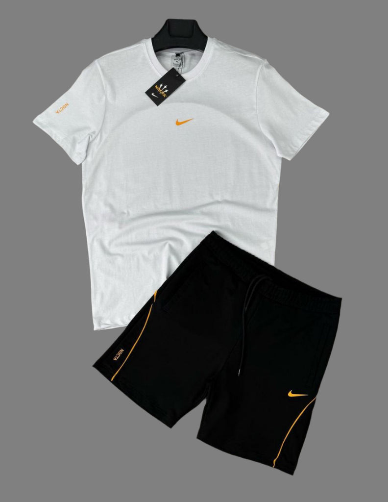 Moški komplet Nike "NOCTA" - bela majica in črne kratke hlače