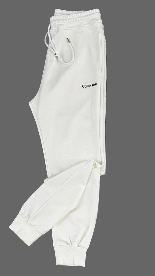 Moške trenirke Calvin Klein, ekru barve.
