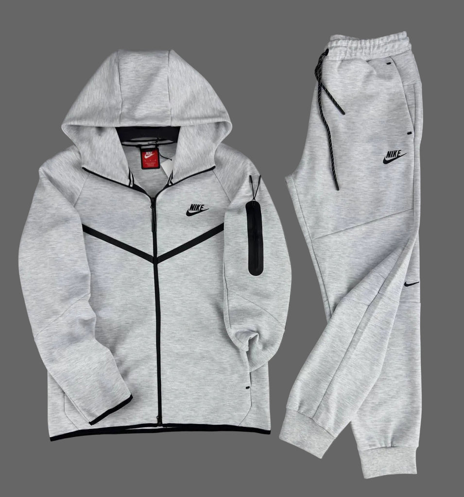 Moška trenirka Nike Tech Fleece, svetlo klasično siva. Model 2024. Premium kakovost.